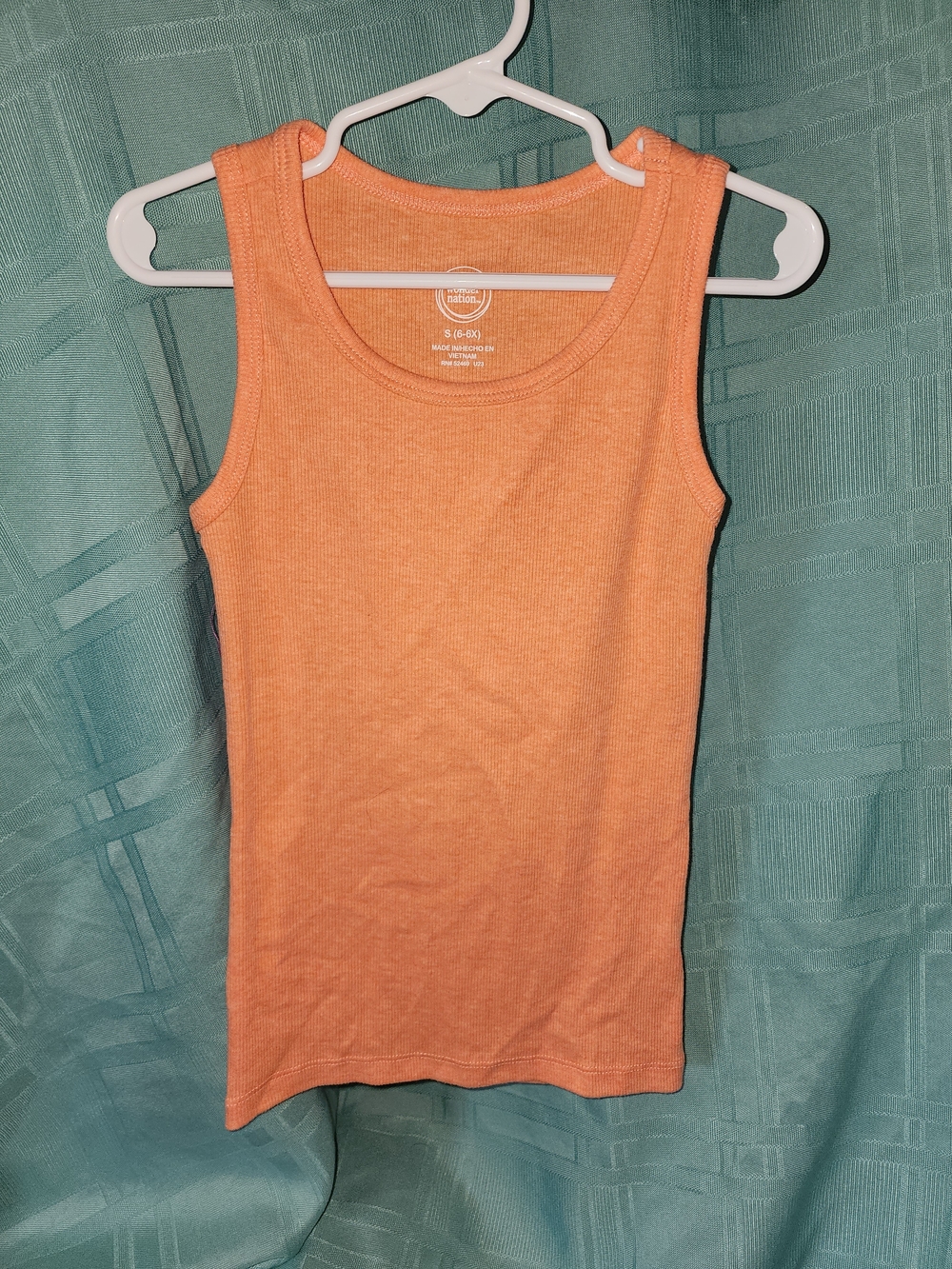 Classic Girl's Ribbed Tank Top - Orange S 6-6x